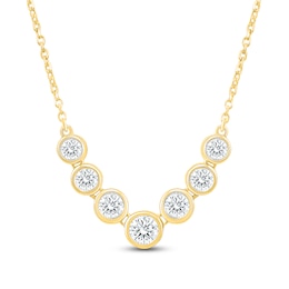 Jared Signature Mini Bezel Collection Diamond "V" Necklace 1/2 ct tw 10K Yellow Gold 18"