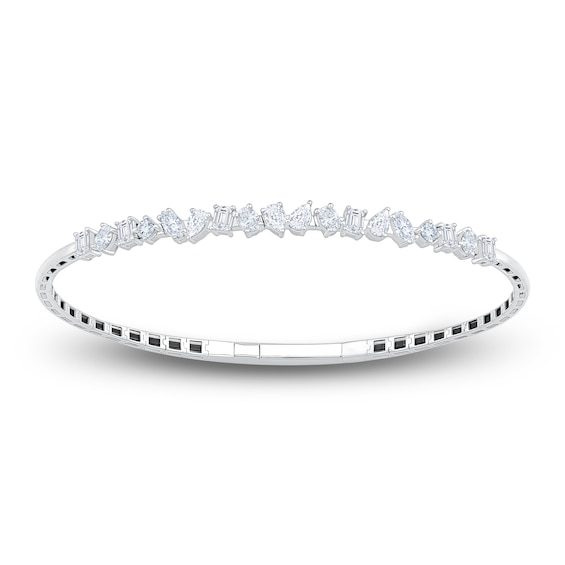 Jared Signature Lab-Grown Diamond Multi-Shape Flex Bangle Bracelet 1-1/2 ct tw 14K White Gold