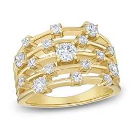 Jared Signature Lab-Grown Diamond Multi-Row Scatter Ring 1 ct tw 14K Yellow Gold