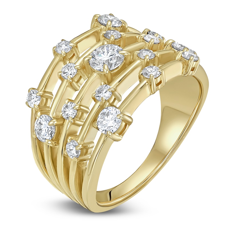 Main Image 4 of Jared Signature Lab-Grown Diamond Multi-Row Scatter Ring 1 ct tw 14K Yellow Gold