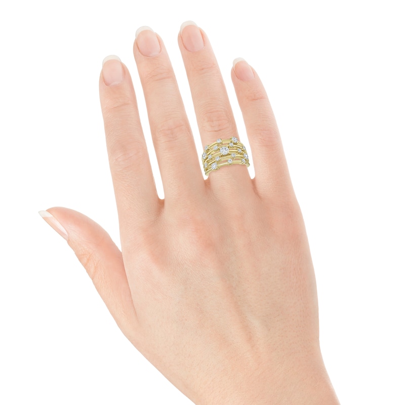 Main Image 5 of Jared Signature Lab-Grown Diamond Multi-Row Scatter Ring 1 ct tw 14K Yellow Gold