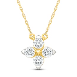 Jared Signature Lab-Grown Diamond Flower Necklace 1/2 ct tw 14K Yellow Gold 18"