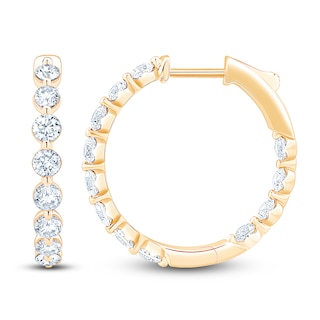 Jared Signature Lab-Grown Diamond Inside-Out Hoop Earrings 2 ct tw 14K Yellow Gold