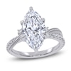 Thumbnail Image 1 of Certified Marquise-Cut Lab-Grown Diamond Hidden Halo Engagement Ring 3-1/2 ct tw 14K White Gold