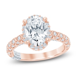 Pnina Tornai Certified Oval-Cut Lab-Grown Diamond Halo Engagement Ring 2-5/8 ct tw 14K Rose Gold