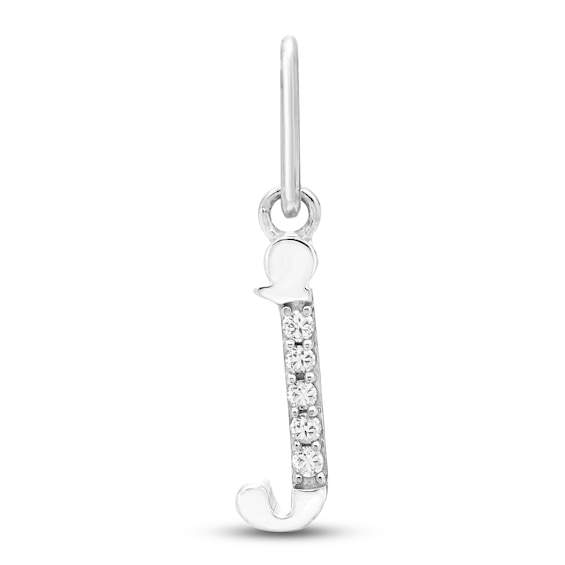 Jared Signature Diamond Accent Lowercase Letter J Charm Sterling Silver