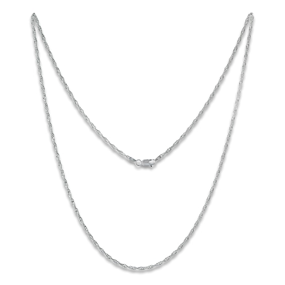 2.25mm Diamond-Cut Singapore Chain Necklace Solid Sterling Silver 24"