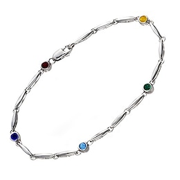 Round Birthstone Anklet (5 Stones)