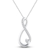 Thumbnail Image 0 of Diamond Infinity Pendant Necklace 1/10 ct tw Round 14K White Gold 18"