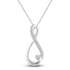 Thumbnail Image 1 of Diamond Infinity Pendant Necklace 1/10 ct tw Round 14K White Gold 18"