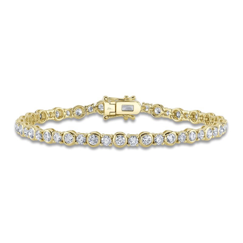 4 carat diamond tennis bracelet yellow gold Clearance