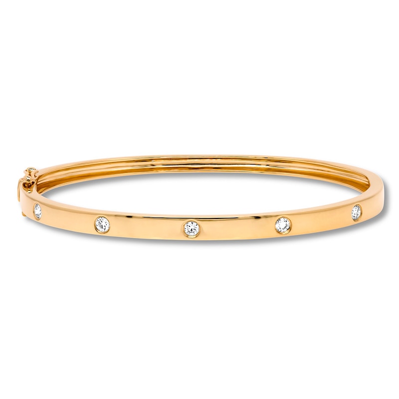 Main Image 1 of Shy Creation Bezel-set Diamond Bangle 1/3 ct tw 14K Yellow Gold SC55004067ZM