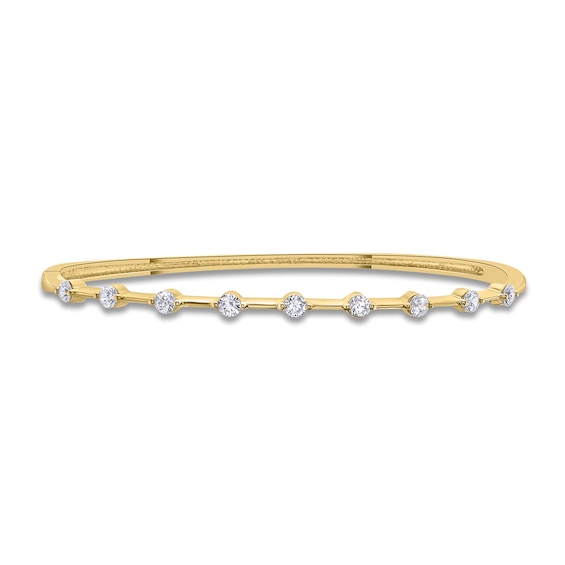 Jared Signature Diamond Bar Bangle Bracelet 1 ct tw 14K Yellow Gold