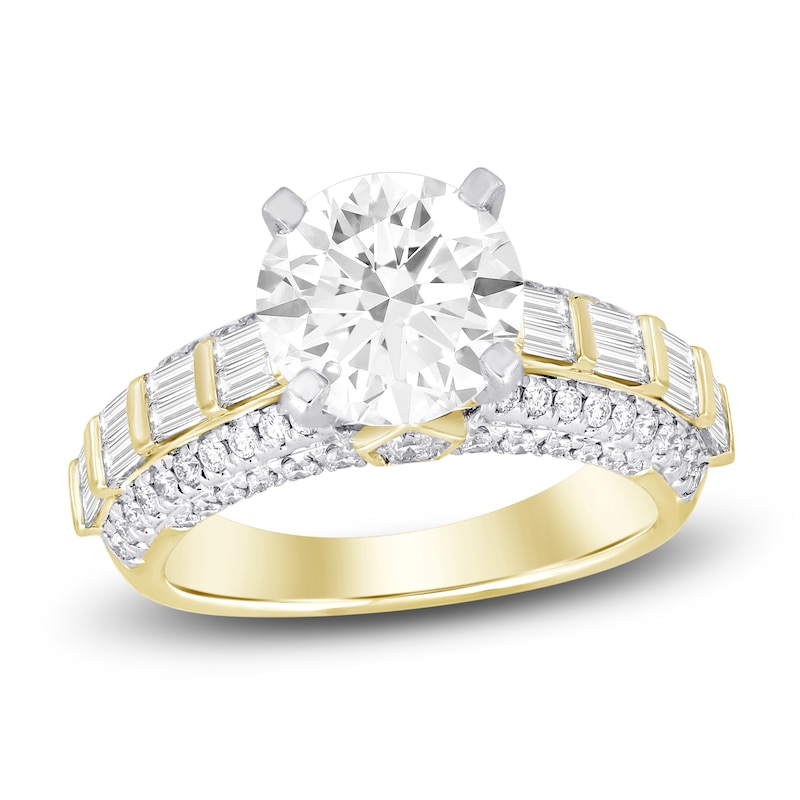Main Image 1 of Diamond Engagement Ring 4 ct tw Round 18K Yellow Gold
