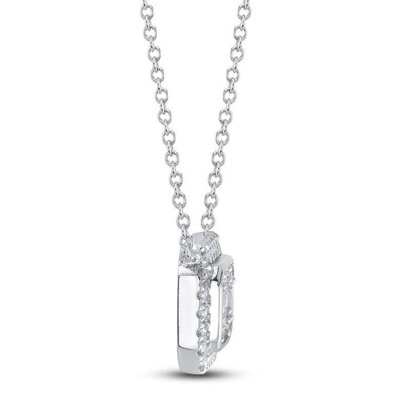 Shy Creation Diamond Pendant Necklace 3/8 ct tw 14K White Gold SC22009198