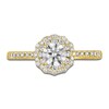 Thumbnail Image 3 of Diamond Floral Halo Engagement Ring 3/4 ct tw 14K Yellow Gold