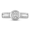 Thumbnail Image 2 of Diamond Bezel Double-Row Engagement Ring 3/4 ct tw 14K White Gold