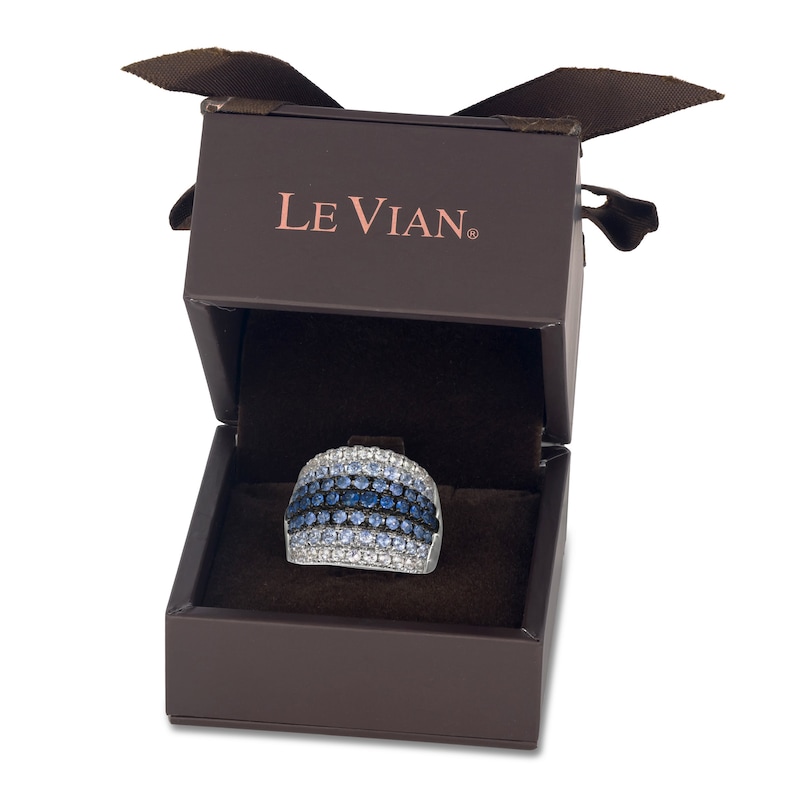 Main Image 4 of Le Vian Natural Sapphire Ombre Ring 14K Vanilla Gold