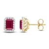 Thumbnail Image 0 of Rectangle-Cut Natural Ruby & Diamond Earrings 1/5 ct tw 14K Yellow Gold