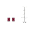 Thumbnail Image 3 of Rectangle-Cut Natural Ruby & Diamond Earrings 1/5 ct tw 14K Yellow Gold