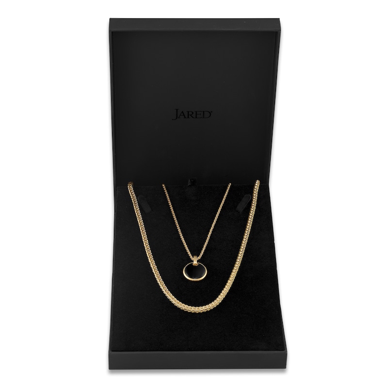 Main Image 1 of 1933 by Esquire Men's Natural Onyx Necklace Box Set 14K Yellow Gold-Plated Sterling Silver 26.15mm