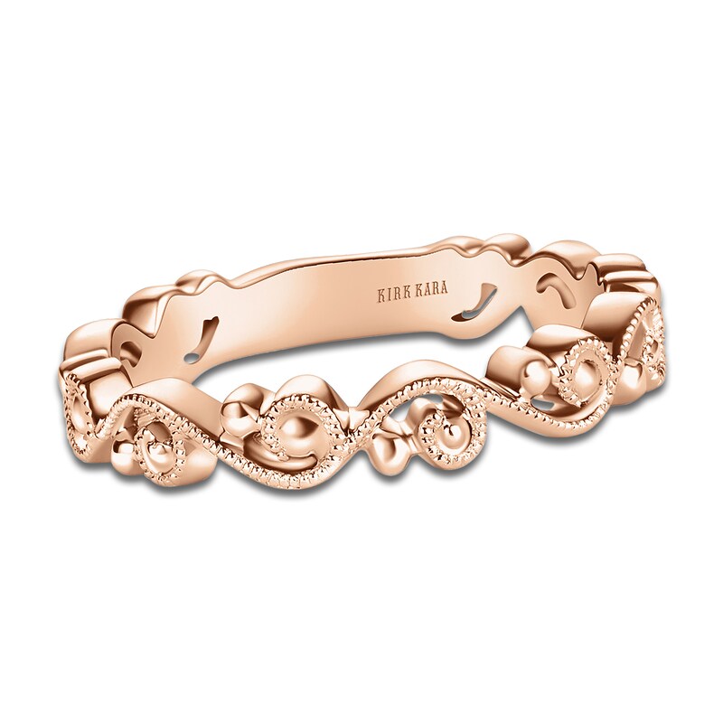 Main Image 1 of Kirk Kara Lace Milgrain Wedding Band 14K Rose Gold