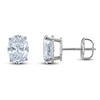 Thumbnail Image 1 of Oval-Cut Lab-Grown Diamond Solitaire Stud Earrings 2 ct tw 14K White Gold (F/SI2)