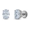 Thumbnail Image 2 of Oval-Cut Lab-Grown Diamond Solitaire Stud Earrings 2 ct tw 14K White Gold (F/SI2)