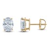 Thumbnail Image 1 of Oval-Cut Lab-Grown Diamond Solitaire Stud Earrings 2 ct tw 14K Yellow Gold (F/SI2)