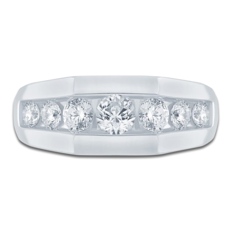 Main Image 3 of Men's Pnina Tornai Lab-Grown Round Diamond Anniversary Band 1-1/2 ct tw 14K White Gold