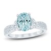 Thumbnail Image 1 of Brilliant Moments Oval-Cut Natural Aquamarine & Diamond Engagement Ring 3/8 ct tw 14K White Gold