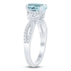 Thumbnail Image 2 of Brilliant Moments Oval-Cut Natural Aquamarine & Diamond Engagement Ring 3/8 ct tw 14K White Gold