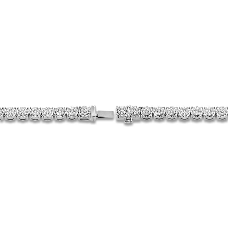 Main Image 3 of Men's Diamond Tennis Bracelet 1-1/4 ct tw 10K White Gold 8.25"