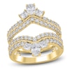 Thumbnail Image 1 of Certified Oval, Princess & Round-Cut Diamond Enhancer Ring 2 ct tw 14K Yellow Gold