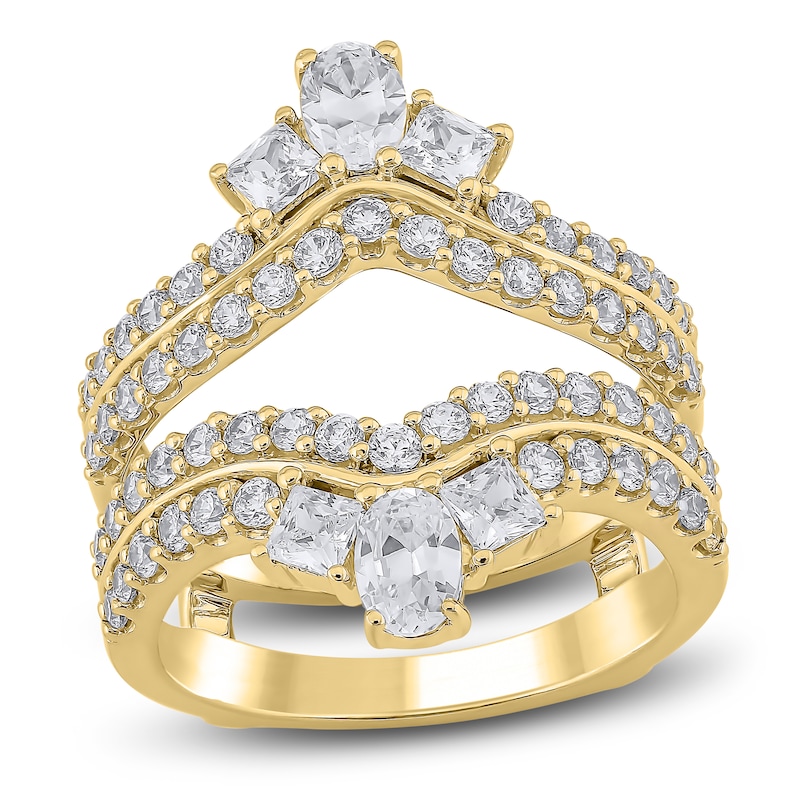 Main Image 1 of Certified Oval, Princess & Round-Cut Diamond Enhancer Ring 2 ct tw 14K Yellow Gold