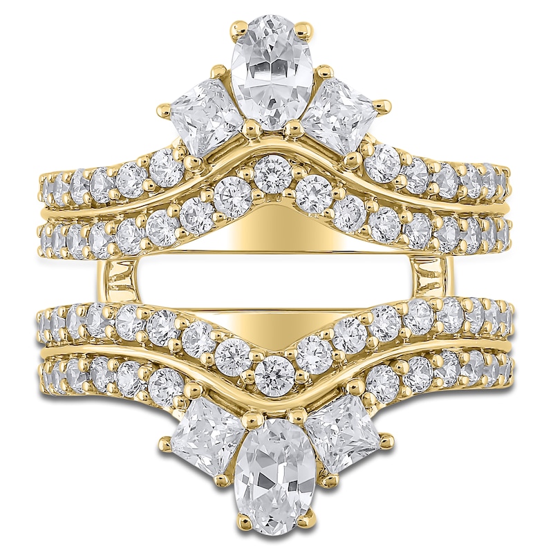 Main Image 3 of Certified Oval, Princess & Round-Cut Diamond Enhancer Ring 2 ct tw 14K Yellow Gold
