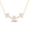 Thumbnail Image 0 of Diamond Clover Cluster Necklace 3/8 ct tw 10K Yellow Gold 18"