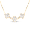 Thumbnail Image 1 of Diamond Clover Cluster Necklace 3/8 ct tw 10K Yellow Gold 18"