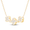 Thumbnail Image 2 of Diamond Clover Cluster Necklace 3/8 ct tw 10K Yellow Gold 18"