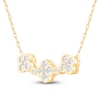Thumbnail Image 3 of Diamond Clover Cluster Necklace 3/8 ct tw 10K Yellow Gold 18"