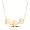 Thumbnail Image 3 of Diamond Clover Cluster Necklace 3/8 ct tw 10K Yellow Gold 18"