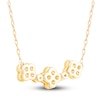 Thumbnail Image 4 of Diamond Clover Cluster Necklace 3/8 ct tw 10K Yellow Gold 18"