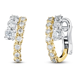 Matinee by A Link Diamond Hoop Earrings 1-1/8 ct tw 18K Two-Tone Gold