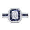 Thumbnail Image 3 of Kallati Natural Blue Sapphire & Diamond Double Frame Ring 1/2 ct tw 14K White Gold