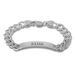 Men's Engravable Sterling Silver ID Link Bracelet (3 Lines)
