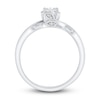 Thumbnail Image 3 of Diamond Engagement Ring 3/8 ct tw Cushion/Round 14K White Gold