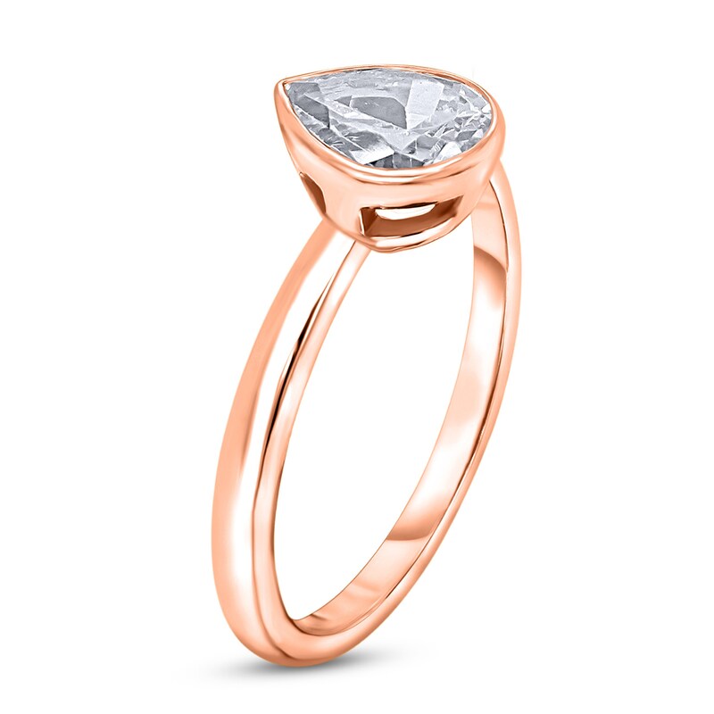 Main Image 2 of Diamond Solitaire Engagement Ring 2 ct tw Bezel-Set Pear-cut 14K Rose Gold (I2/I)