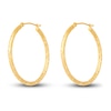 Thumbnail Image 1 of Diamond-Cut Round Tube Hoop Earrings 14K Yellow Gold