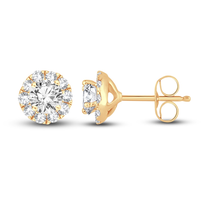 Main Image 2 of Diamond Stud Earrings 1/4 ct tw Round 14K Yellow Gold