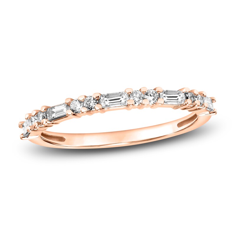 Diamond Anniversary Band 1/3 ct tw Baguette/Round 14K Rose Gold
